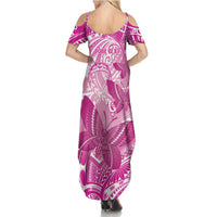 Personalised Polynesia Breast Cancer Awareness Family Matching Summer Maxi Dress and Hawaiian Shirt Think Pink Ribbon Polynesian Butterflies LT14 - Polynesian Pride