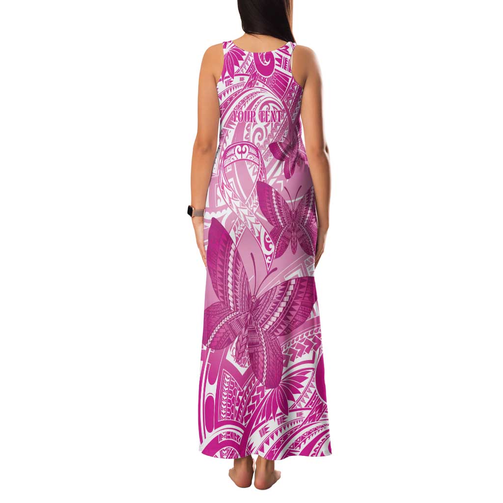 Personalised Polynesia Breast Cancer Awareness Family Matching Tank Maxi Dress and Hawaiian Shirt Think Pink Ribbon Polynesian Butterflies LT14 - Polynesian Pride