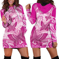 Personalised Polynesia Breast Cancer Awareness Hoodie Dress Think Pink Ribbon Polynesian Butterflies LT14 - Polynesian Pride