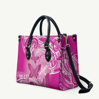 Polynesia Breast Cancer Awareness Leather Bag Think Pink Ribbon Polynesian Butterflies