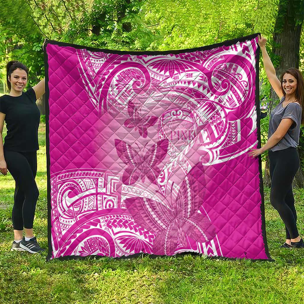 Polynesia Breast Cancer Awareness Quilt Think Pink Ribbon Polynesian Butterflies