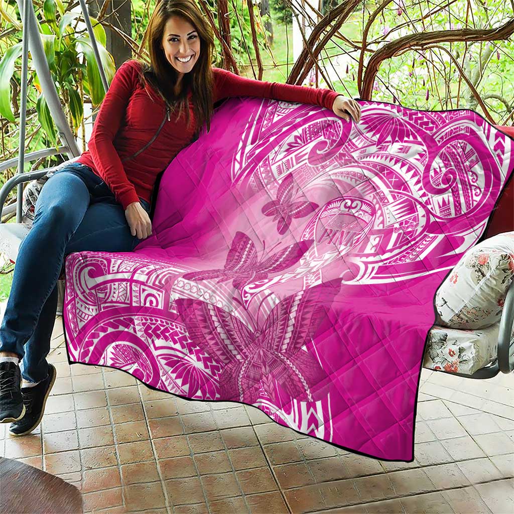 Polynesia Breast Cancer Awareness Quilt Think Pink Ribbon Polynesian Butterflies