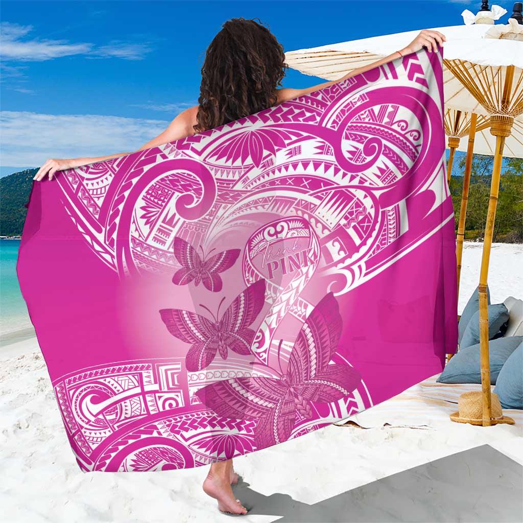 Polynesia Breast Cancer Awareness Sarong Think Pink Ribbon Polynesian Butterflies