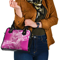 Polynesia Breast Cancer Awareness Shoulder Handbag Think Pink Ribbon Polynesian Butterflies