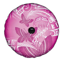 Polynesia Breast Cancer Awareness Spare Tire Cover Think Pink Ribbon Polynesian Butterflies