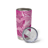 Personalised Polynesia Breast Cancer Awareness Tumbler Cup Think Pink Ribbon Polynesian Butterflies LT14 - Polynesian Pride