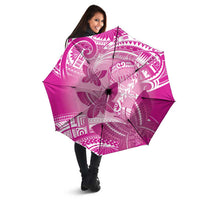 Polynesia Breast Cancer Awareness Umbrella Think Pink Ribbon Polynesian Butterflies