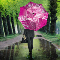 Polynesia Breast Cancer Awareness Umbrella Think Pink Ribbon Polynesian Butterflies