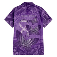 Personalised Polynesia Lupus Awareness Month Family Matching Mermaid Dress and Hawaiian Shirt Warrior Purple Ribbon Polynesian Butterflies LT14 - Polynesian Pride