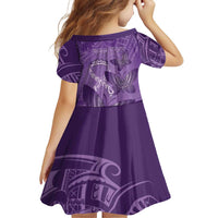 Personalised Polynesia Lupus Awareness Month Family Matching Off Shoulder Short Dress and Hawaiian Shirt Warrior Purple Ribbon Polynesian Butterflies LT14 - Polynesian Pride