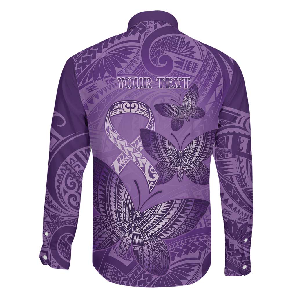 Personalised Polynesia Lupus Awareness Month Family Matching Summer Maxi Dress and Hawaiian Shirt Warrior Purple Ribbon Polynesian Butterflies LT14 - Polynesian Pride