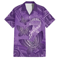 Personalised Polynesia Lupus Awareness Month Hawaiian Shirt Warrior Purple Ribbon Polynesian Butterflies