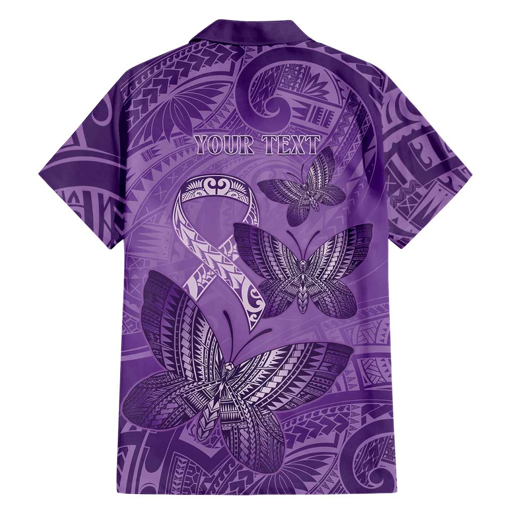 Personalised Polynesia Lupus Awareness Month Hawaiian Shirt Warrior Purple Ribbon Polynesian Butterflies