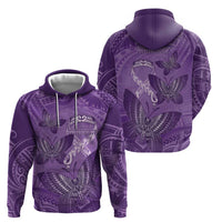 Personalised Polynesia Lupus Awareness Month Hoodie Warrior Purple Ribbon Polynesian Butterflies
