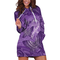 Personalised Polynesia Lupus Awareness Month Hoodie Dress Warrior Purple Ribbon Polynesian Butterflies LT14 Purple - Polynesian Pride