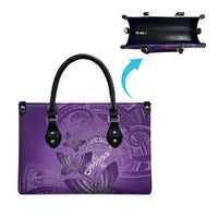 Polynesia Lupus Awareness Month Leather Bag Warrior Purple Ribbon Polynesian Butterflies