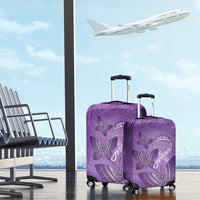 Polynesia Lupus Awareness Month Luggage Cover Warrior Purple Ribbon Polynesian Butterflies LT14 - Polynesian Pride
