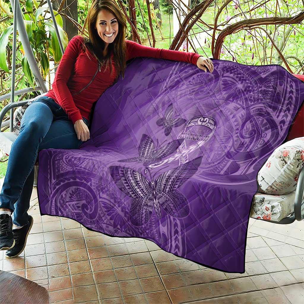 Polynesia Lupus Awareness Month Quilt Warrior Purple Ribbon Polynesian Butterflies