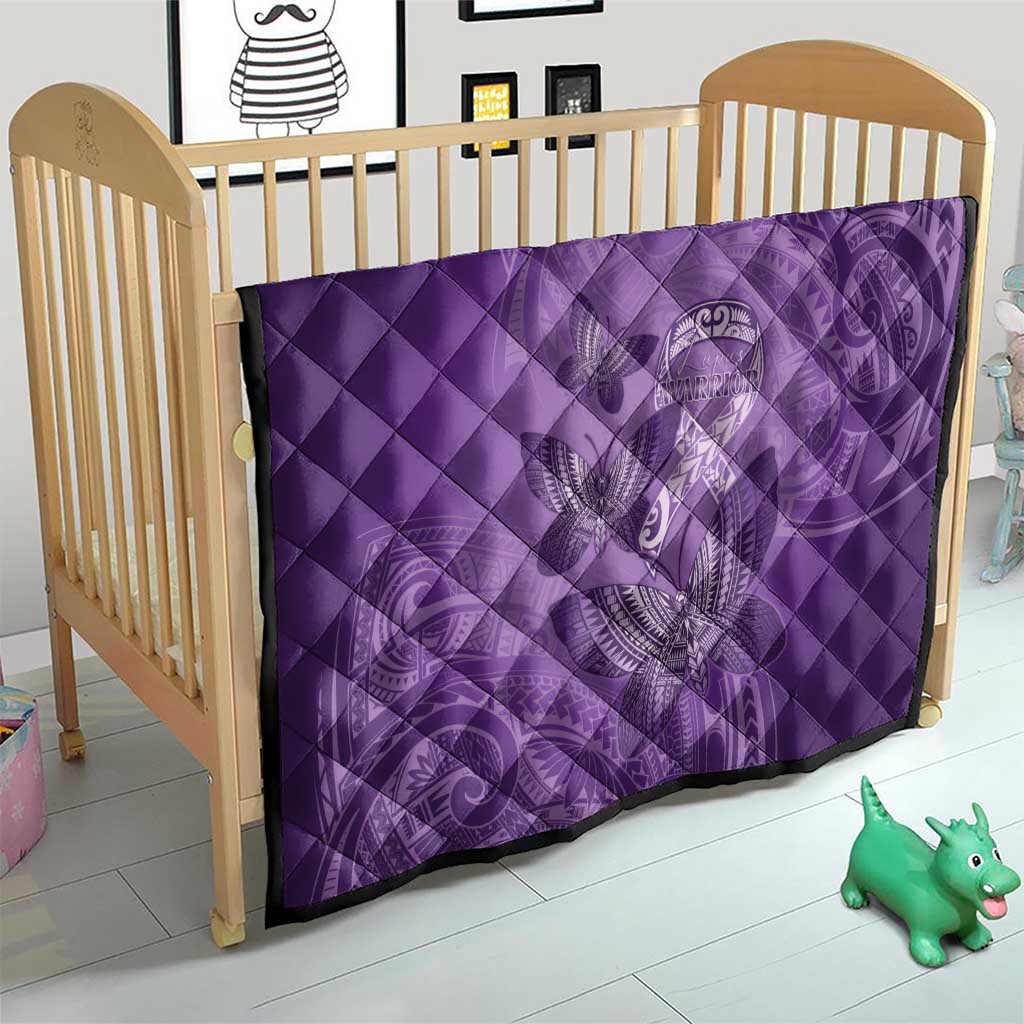 Polynesia Lupus Awareness Month Quilt Warrior Purple Ribbon Polynesian Butterflies