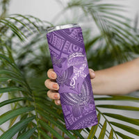 Personalised Polynesia Lupus Awareness Month Skinny Tumbler Warrior Purple Ribbon Polynesian Butterflies LT14 - Polynesian Pride