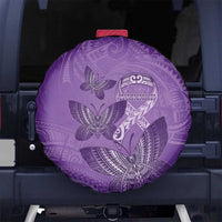 Polynesia Lupus Awareness Month Spare Tire Cover Warrior Purple Ribbon Polynesian Butterflies