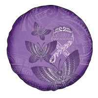 Polynesia Lupus Awareness Month Spare Tire Cover Warrior Purple Ribbon Polynesian Butterflies