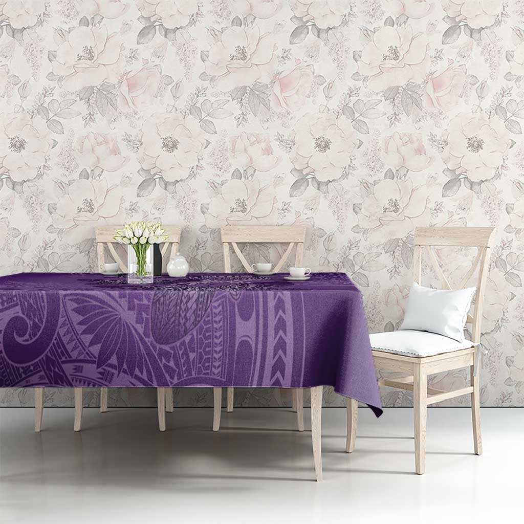 Polynesia Lupus Awareness Month Tablecloth Warrior Purple Ribbon Polynesian Butterflies