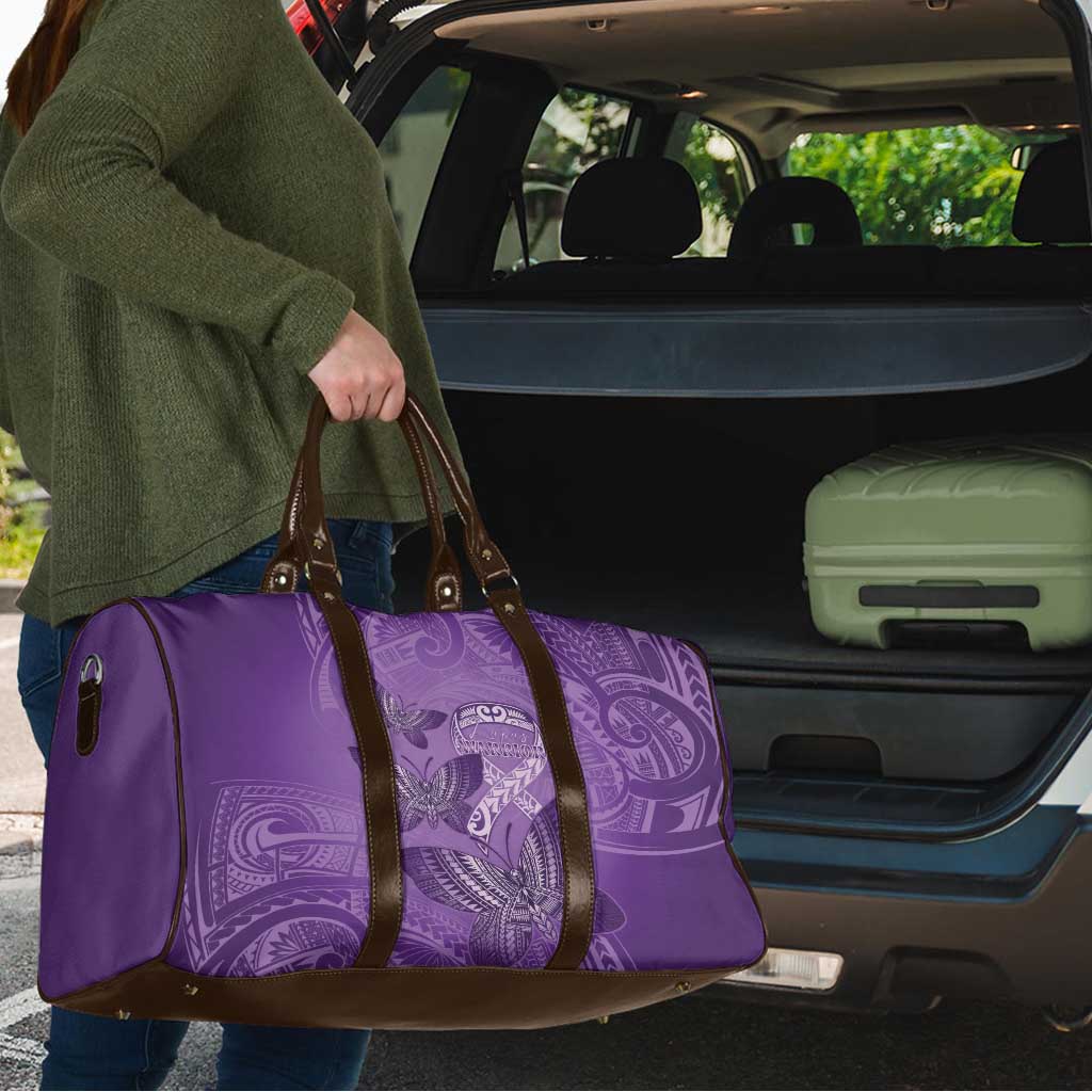 Polynesia Lupus Awareness Month Travel Bag Warrior Purple Ribbon Polynesian Butterflies