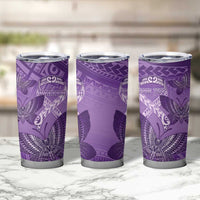 Personalised Polynesia Lupus Awareness Month Tumbler Cup Warrior Purple Ribbon Polynesian Butterflies