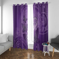Polynesia Lupus Awareness Month Window Curtain Warrior Purple Ribbon Polynesian Butterflies