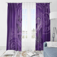 Polynesia Lupus Awareness Month Window Curtain Warrior Purple Ribbon Polynesian Butterflies