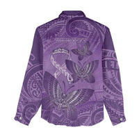 Personalised Polynesia Lupus Awareness Month Women Casual Shirt Warrior Purple Ribbon Polynesian Butterflies LT14 - Polynesian Pride