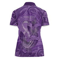 Personalised Polynesia Lupus Awareness Month Women Polo Shirt Warrior Purple Ribbon Polynesian Butterflies LT14 - Polynesian Pride