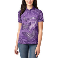 Personalised Polynesia Lupus Awareness Month Women Polo Shirt Warrior Purple Ribbon Polynesian Butterflies LT14 - Polynesian Pride