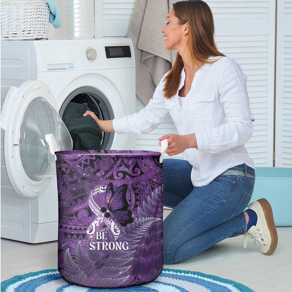 Lupus Awareness Month New Zealand Laundry Basket Be Strong Warrior Maori Silver Fern