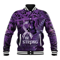 Lupus Awareness Month New Zealand Baseball Jacket Be Strong Warrior Maori Silver Fern