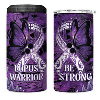 Lupus Awareness Month New Zealand 4 in 1 Can Cooler Tumbler Be Strong Warrior Maori Silver Fern LT14 One Size: 16 oz Purple - Polynesian Pride