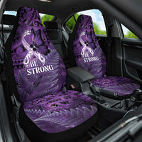 Lupus Awareness Month New Zealand Car Seat Cover Be Strong Warrior Maori Silver Fern LT14 One Size Purple - Polynesian Pride