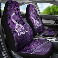 Lupus Awareness Month New Zealand Car Seat Cover Be Strong Warrior Maori Silver Fern LT14 - Polynesian Pride