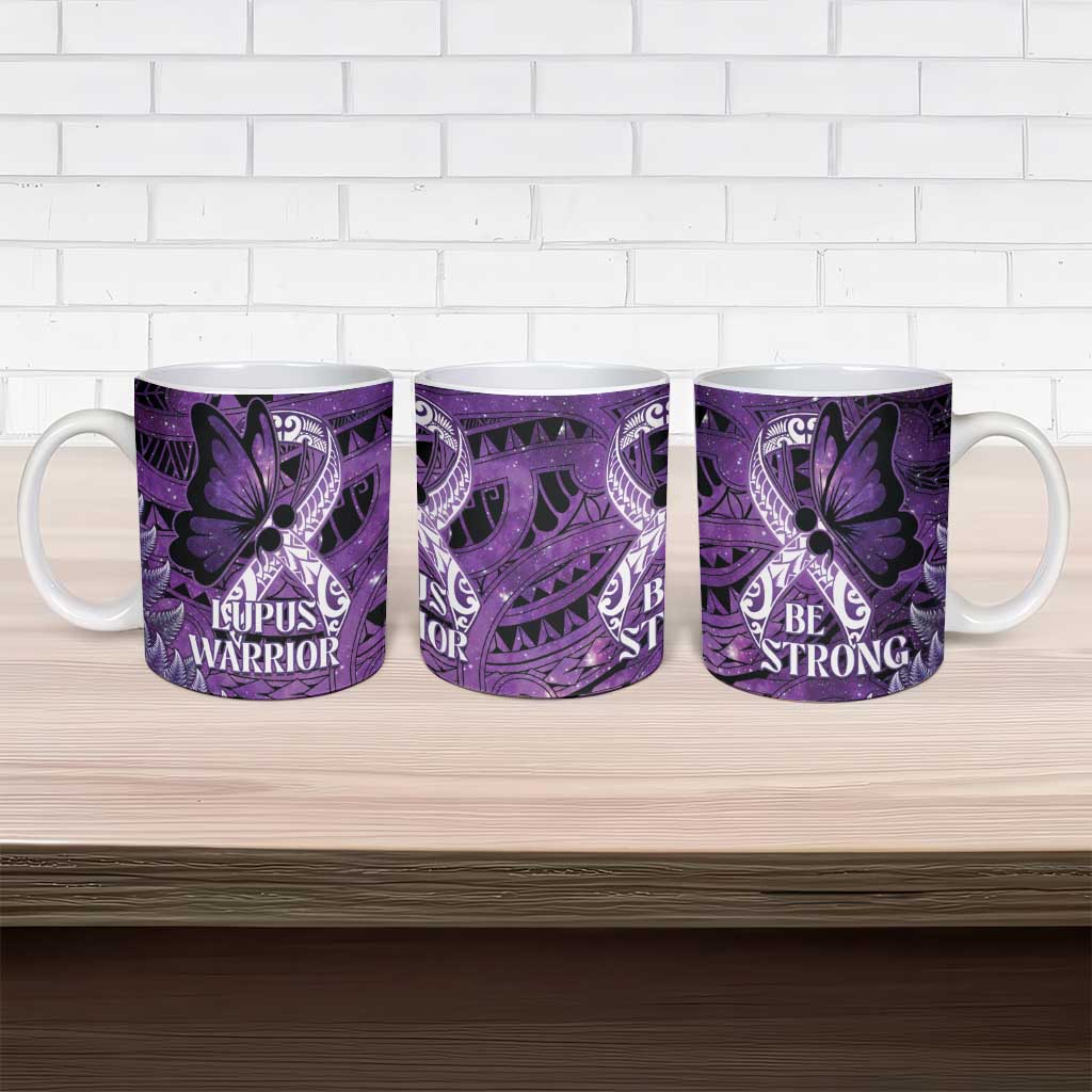 Lupus Awareness Month New Zealand Ceramic Mug Be Strong Warrior Maori Silver Fern LT14 - Polynesian Pride