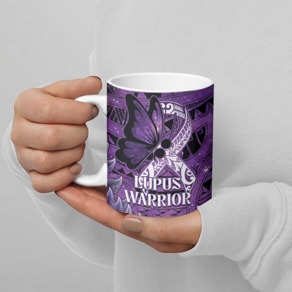 Lupus Awareness Month New Zealand Ceramic Mug Be Strong Warrior Maori Silver Fern LT14 - Polynesian Pride