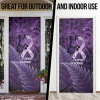 Lupus Awareness Month New Zealand Door Cover Be Strong Warrior Maori Silver Fern LT14 - Polynesian Pride
