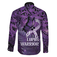 Lupus Awareness Month New Zealand Family Matching Off The Shoulder Long Sleeve Dress and Hawaiian Shirt Be Strong Warrior Maori Silver Fern LT14 - Polynesian Pride
