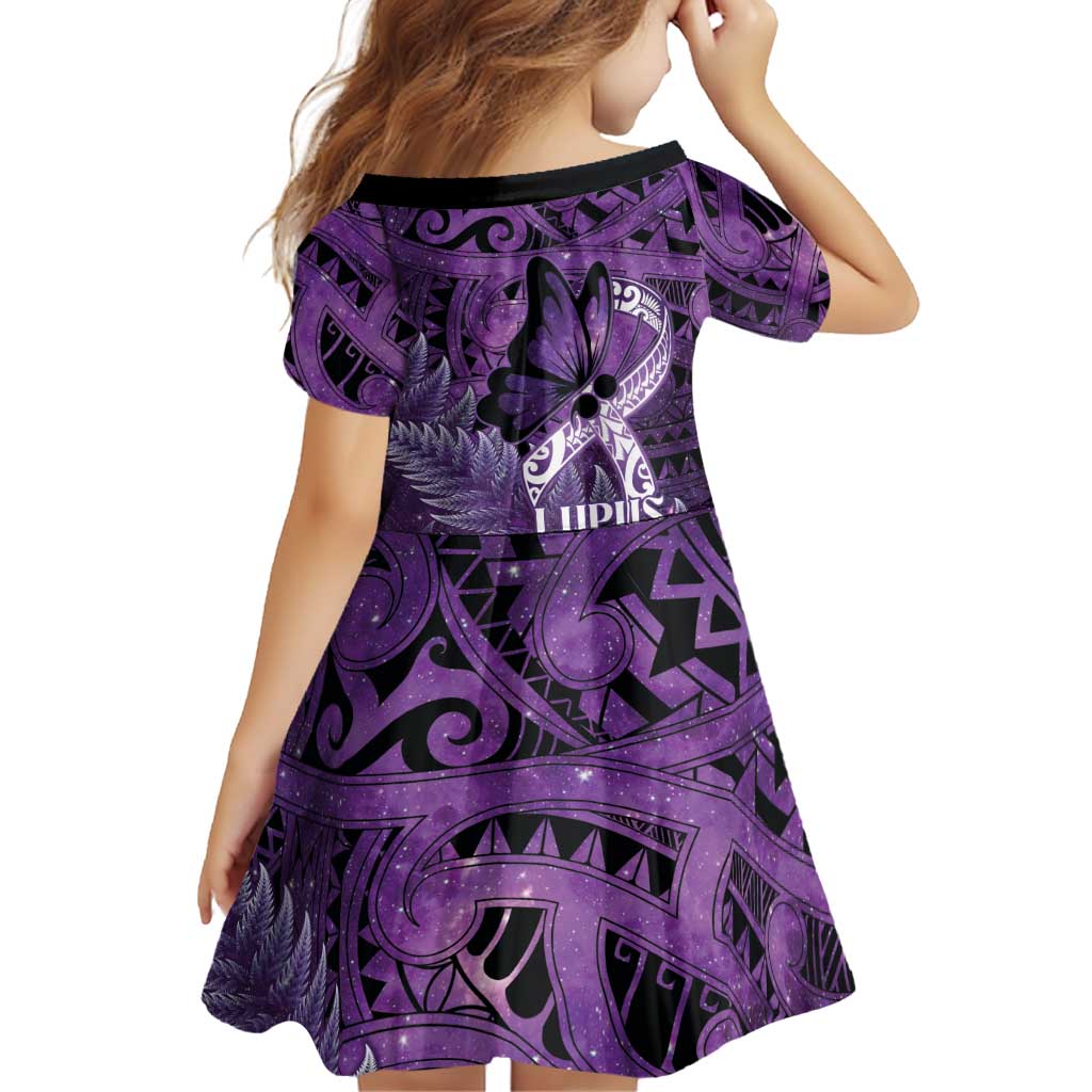 Lupus Awareness Month New Zealand Family Matching Summer Maxi Dress and Hawaiian Shirt Be Strong Warrior Maori Silver Fern LT14 - Polynesian Pride