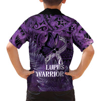 Lupus Awareness Month New Zealand Kid Hawaiian Shirt Be Strong Warrior Maori Silver Fern LT14 - Polynesian Pride