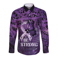 Lupus Awareness Month New Zealand Long Sleeve Button Shirt Be Strong Warrior Maori Silver Fern