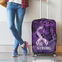 Lupus Awareness Month New Zealand Luggage Cover Be Strong Warrior Maori Silver Fern LT14 - Polynesian Pride