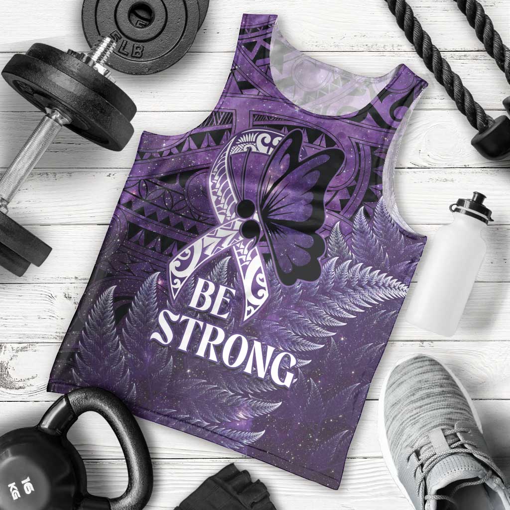 Lupus Awareness Month New Zealand Men Tank Top Be Strong Warrior Maori Silver Fern LT14 - Polynesian Pride