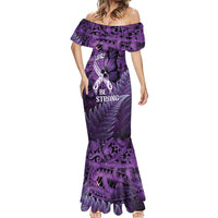 Lupus Awareness Month New Zealand Mermaid Dress Be Strong Warrior Maori Silver Fern LT14 - Polynesian Pride
