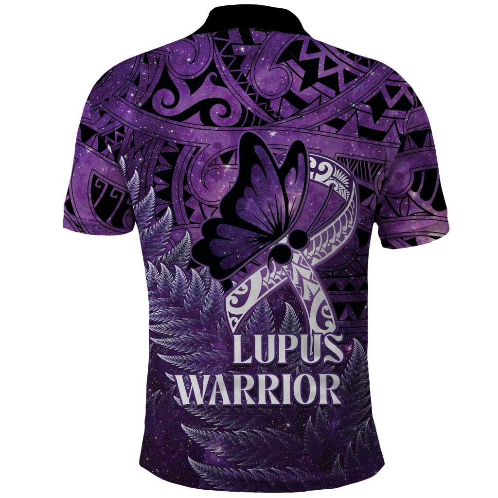 Lupus Awareness Month New Zealand Polo Shirt Be Strong Warrior Maori Silver Fern LT14 - Polynesian Pride